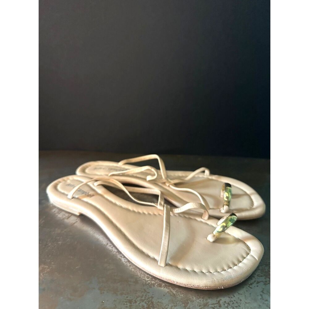 Jeffrey Campbell Slide Sandals 9 Flat Thong Minimalist Casual Nude Tan Pacifico - Picture 2 of 9